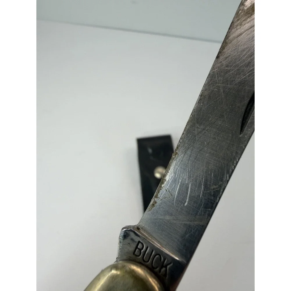 Buck 315 Yachtsman Marlin Spike Knife With Leather Sheath Vintage As Is